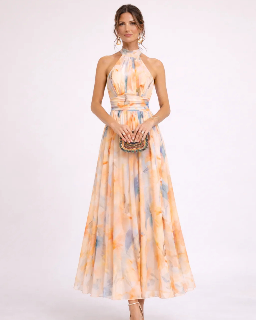 Aurora™ | Elegantné maxi šaty s umeleckou potlačou