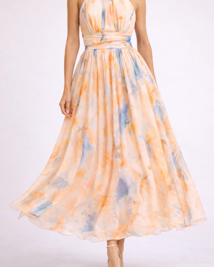 Aurora™ | Elegantné maxi šaty s umeleckou potlačou