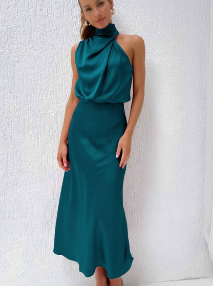 Irene | Elegantná modrá halter sukňa