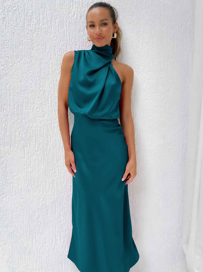 Irene | Elegantná modrá halter sukňa