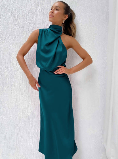Irene | Elegantná modrá halter sukňa