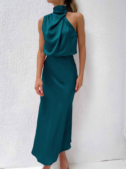 Irene | Elegantná modrá halter sukňa