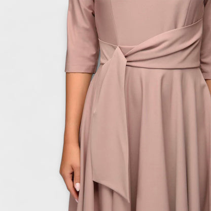 Ana | Elegantná Midi Šaty s Pásom