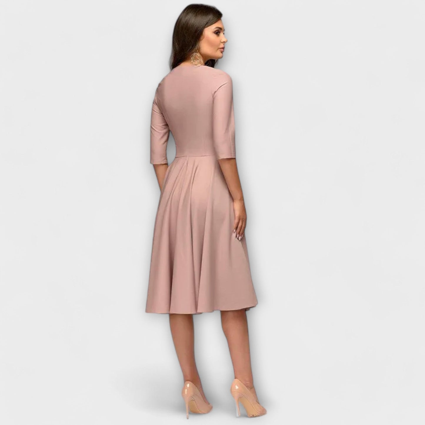 Ana | Elegantná Midi Šaty s Pásom