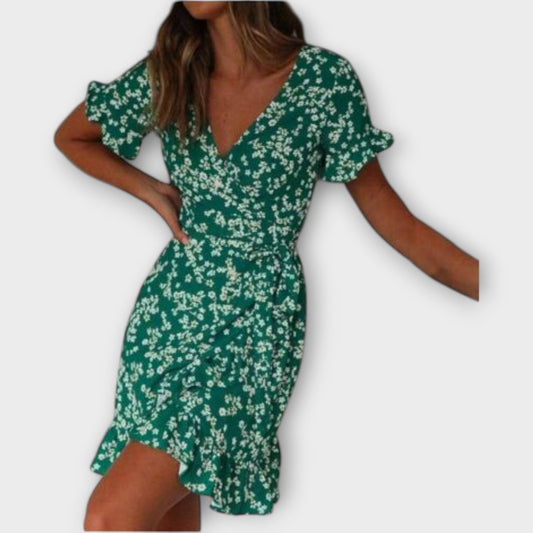 Dalila | Krátka boho sukňa zelená