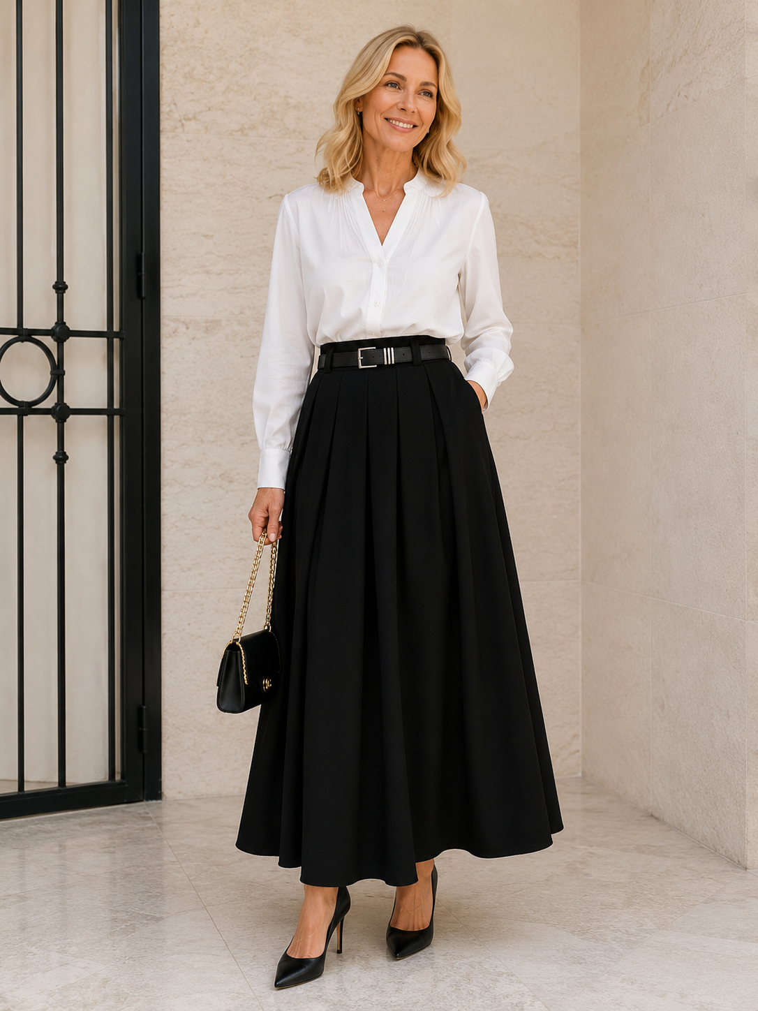 Natália™ | Elegancka plisowana spódnica midi